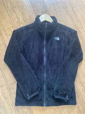The North Face Girls Plush Black Full-Zip Fleece Jacket Youth XL 14-16 Adult XS